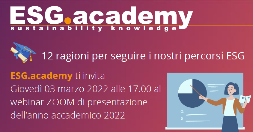 SEGUI L'EVENTO DI PRESENTAZIONE DEI NUOVI PERCORSI DI ESG.ACADEMY