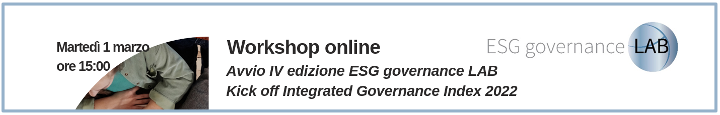 Scopri il primo appuntamento 2022 di ESG governance LAB